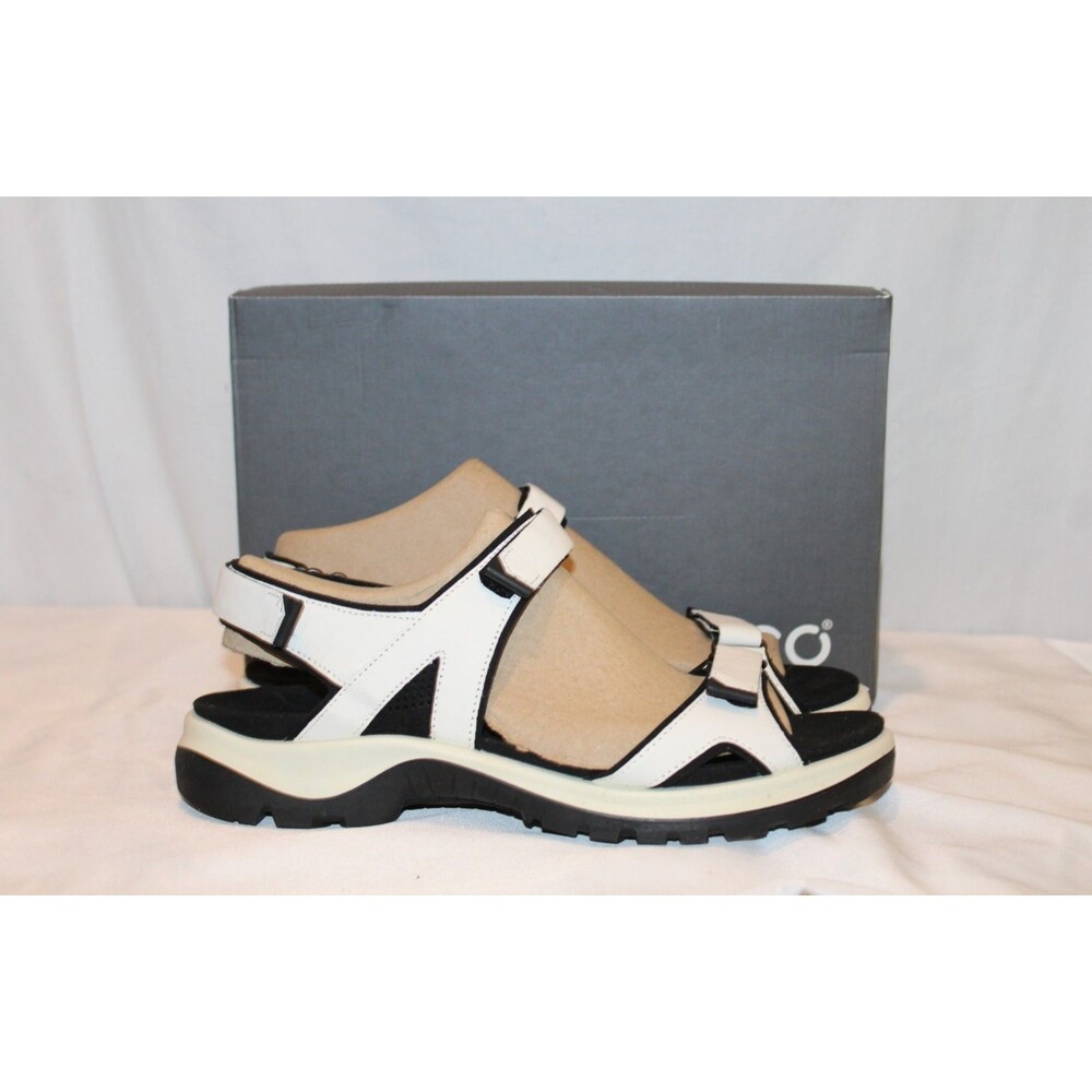 ECCO WOMEN'S OFFROAD LEATHER SUEDE SANDALS NIB WHITE EU 43 US 12-12.5